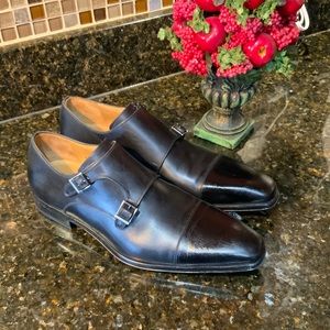 Magnanni - double-buckle monk strap shoes - men - Leather - Sz. 43 (10)- Black